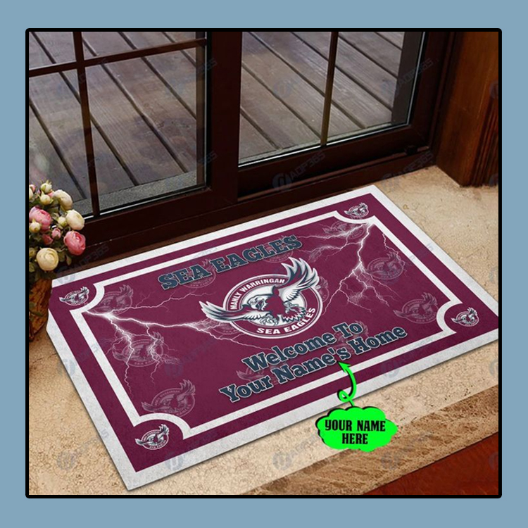 Manly Warringah Sea Eagles welcome to home custom name doormat4