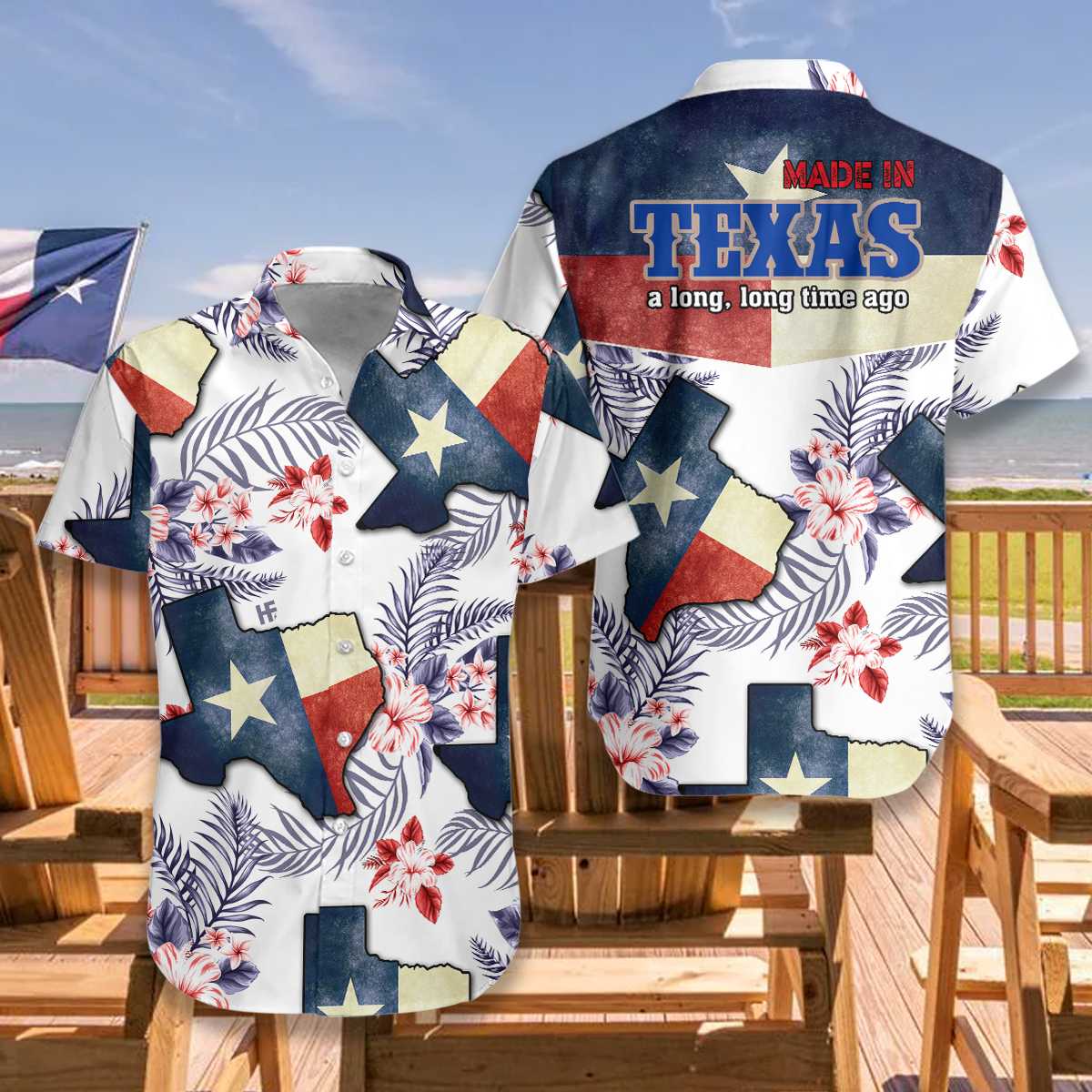 Map Texas Style Hawaii Shirt Beach Short