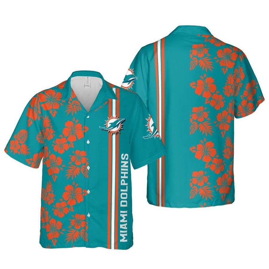 Miami dolphins floral nfl football hawaiian shirt