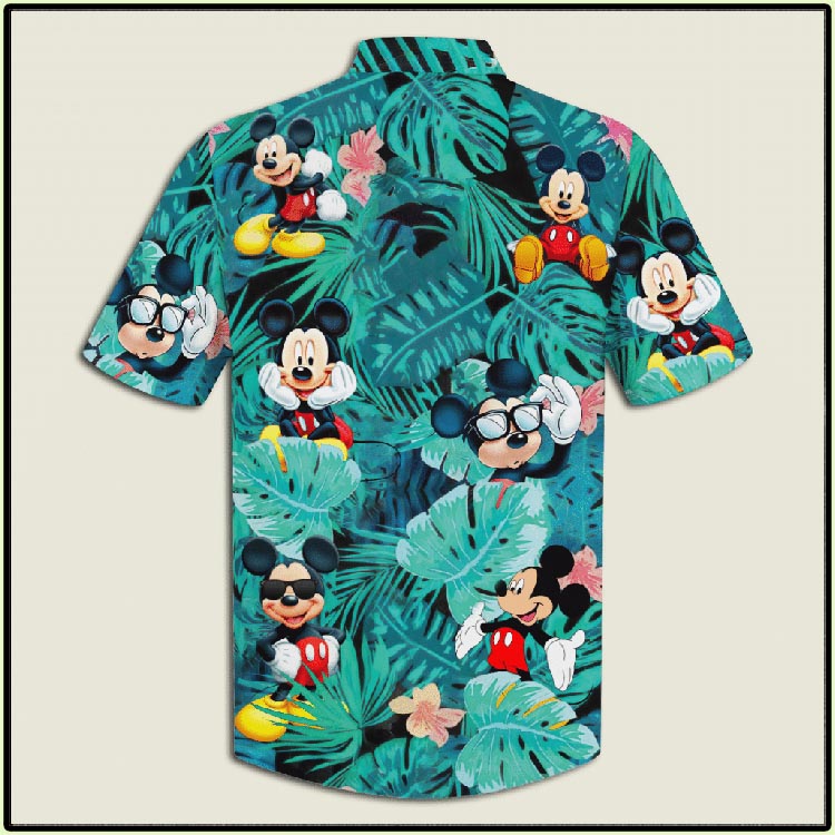 Mickey Mouse Flowers And Leaves Youth And Adult Hawaiian Shirt5