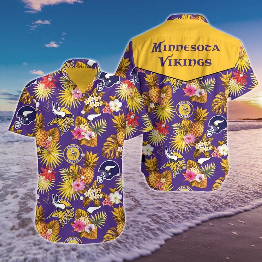 Minnesota vikings pineapple nfl football hawaiian shirt