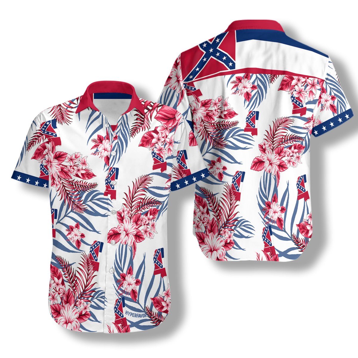Mississippi Proud hibicus Hawaiian Shirt