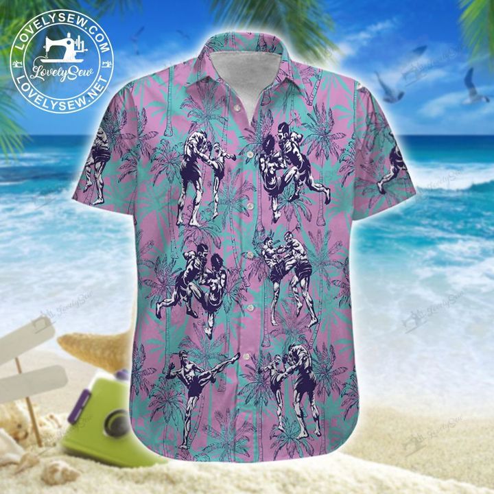 Muay thai hawaiian shirt, beach short – Teasearch3d 230721