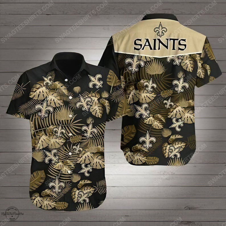 New orleans saints logo football summer vacation hawaiian shirt 1