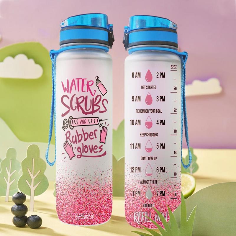 Nurse water scrubs rubber gloves water bottle -BBS