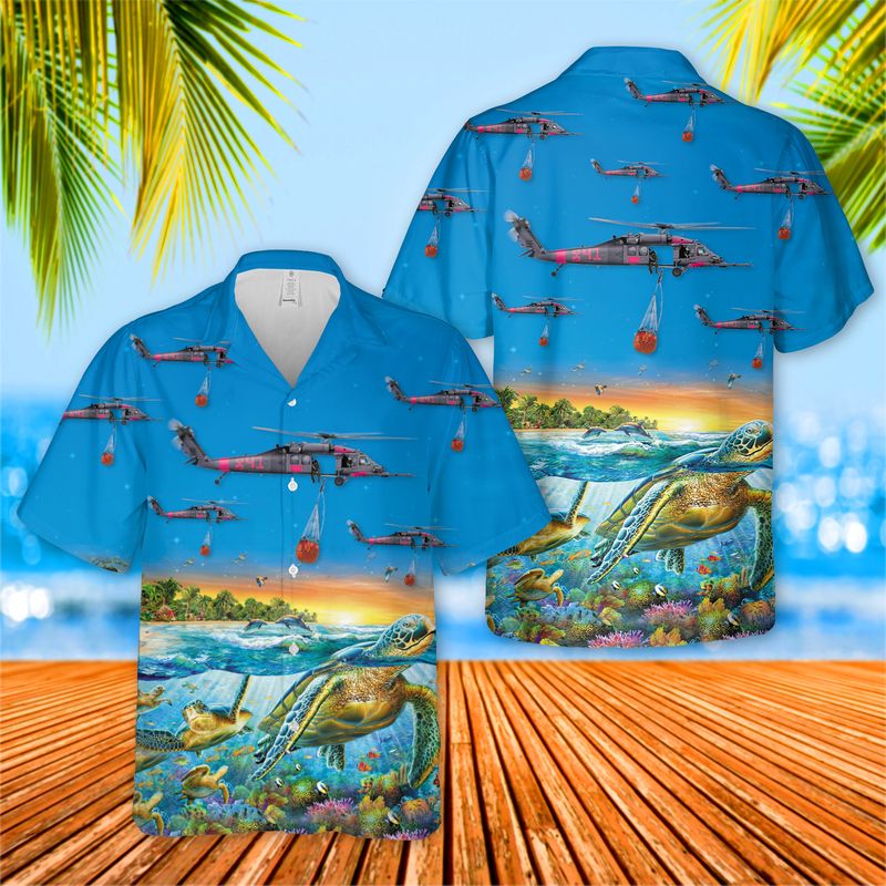 Pave Hawk turtle ocean Hawaiian shirt and short