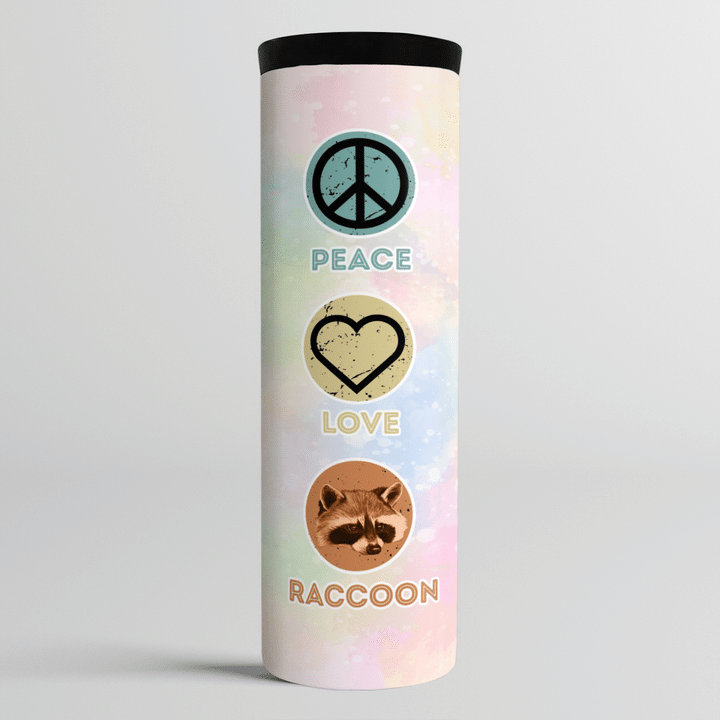 Peace love raccoon Upper class trailer trash Tracker Bottle2