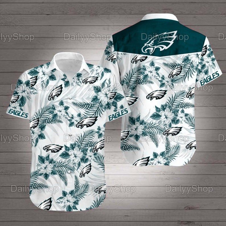 Philadelphia eagles floral nfl football hawaiian shirt
