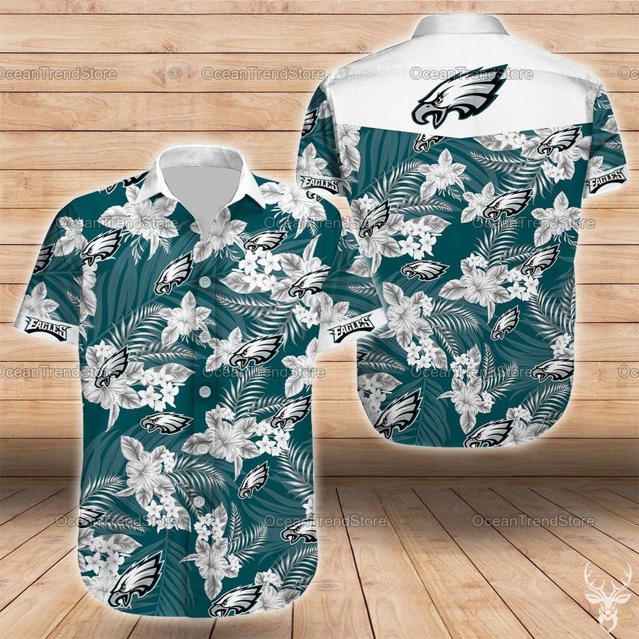 Philadelphia eagles nfl football hawaiian shirt summer casual short sleeve