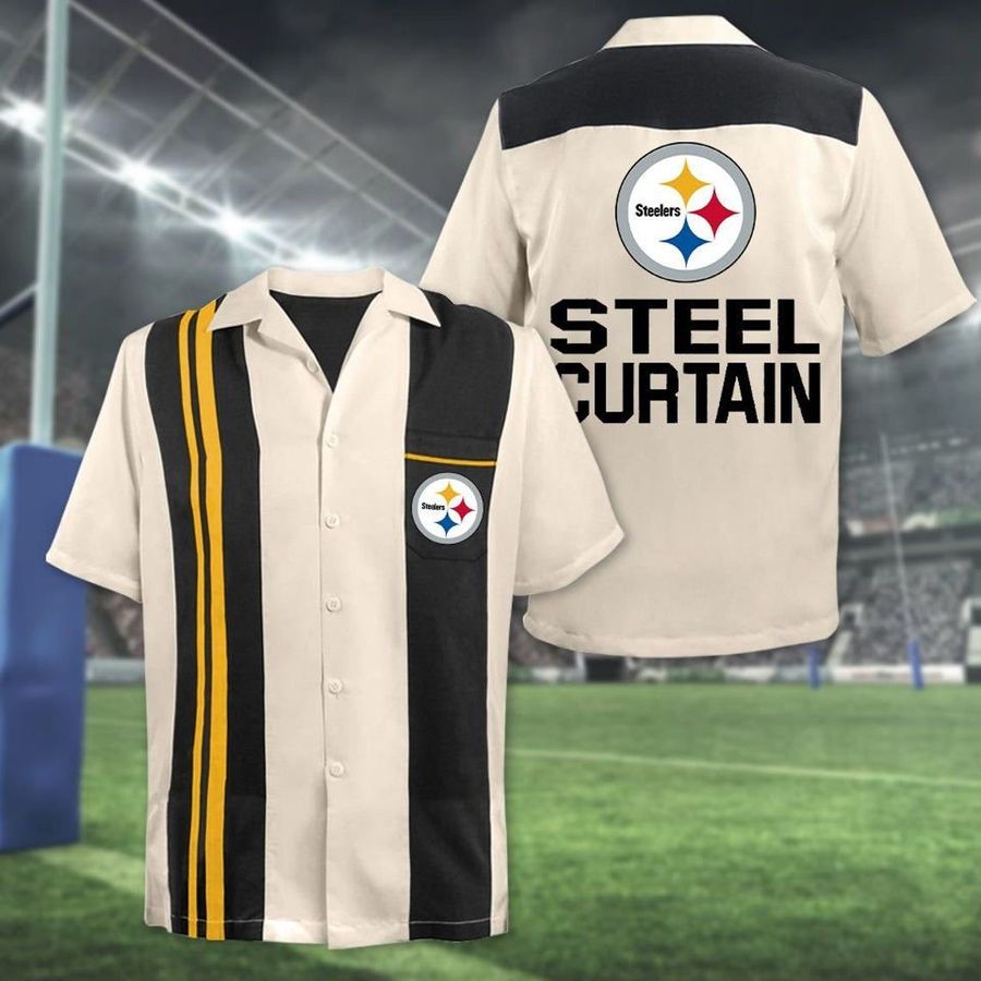 Pittsburgh steelers curtain nfl football hawaiian shirt