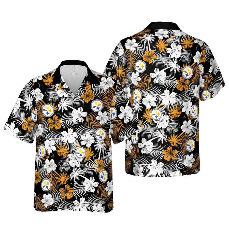 Pittsburgh steelers floral nfl football hawaiian shirt