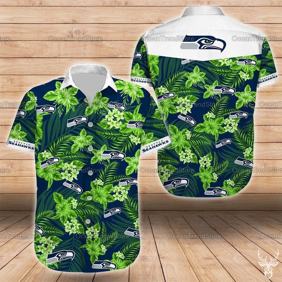 Seattle seahawks nfl football hawaiian shirt summer casual short sleeve
