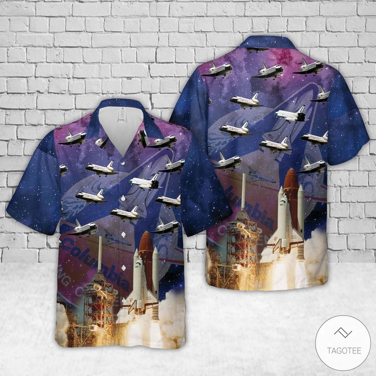 Space Shuttle Columbia Hawaiian Shirt Beach Shorts