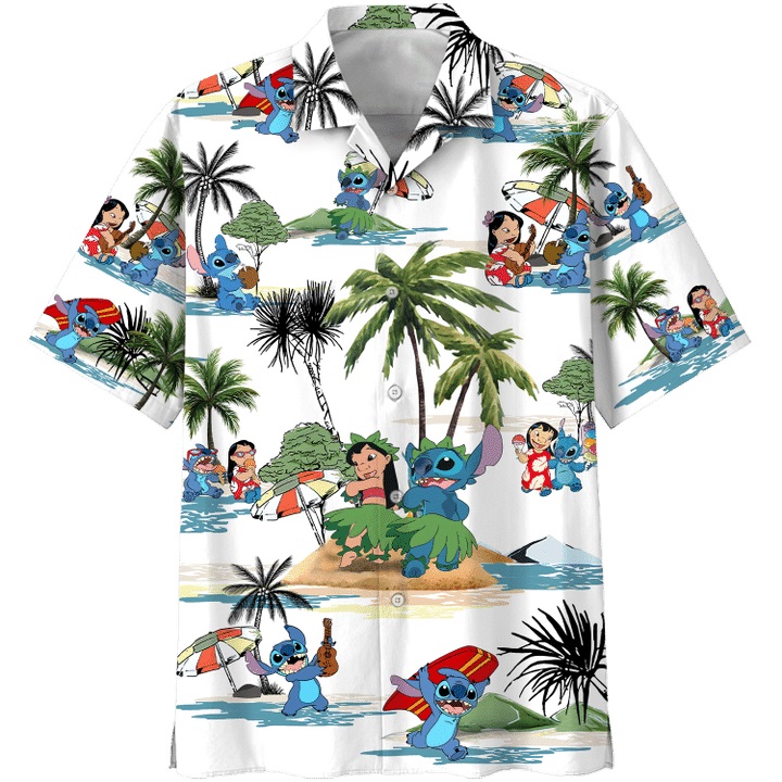 Stitch summer time hawaiian shirt - Picture 1