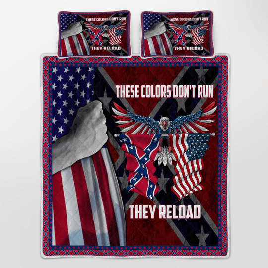 These colors dont run they reload Quilt bedding set