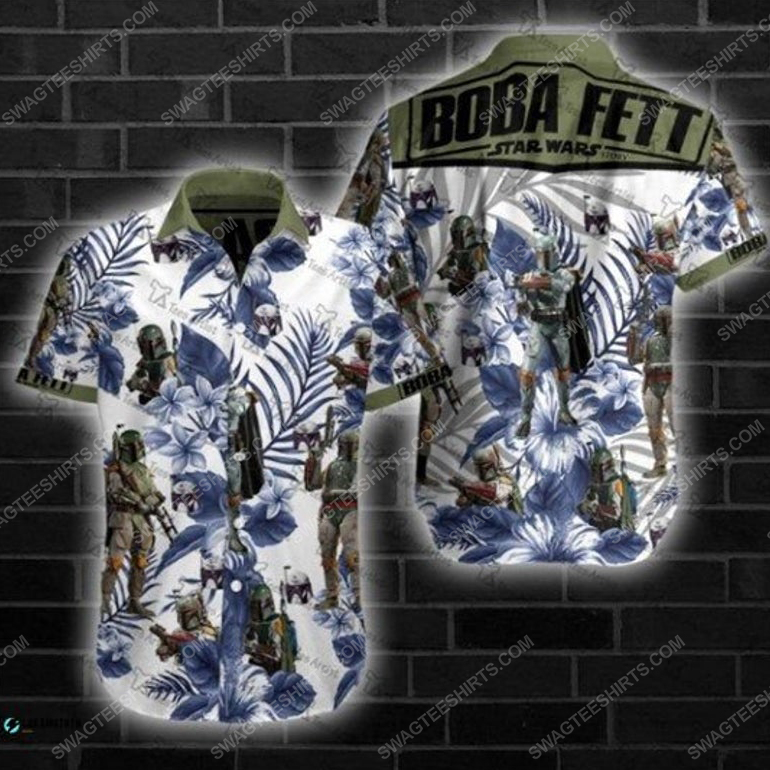 Tropical boba fett star wars movie summer vacation hawaiian shirt 1
