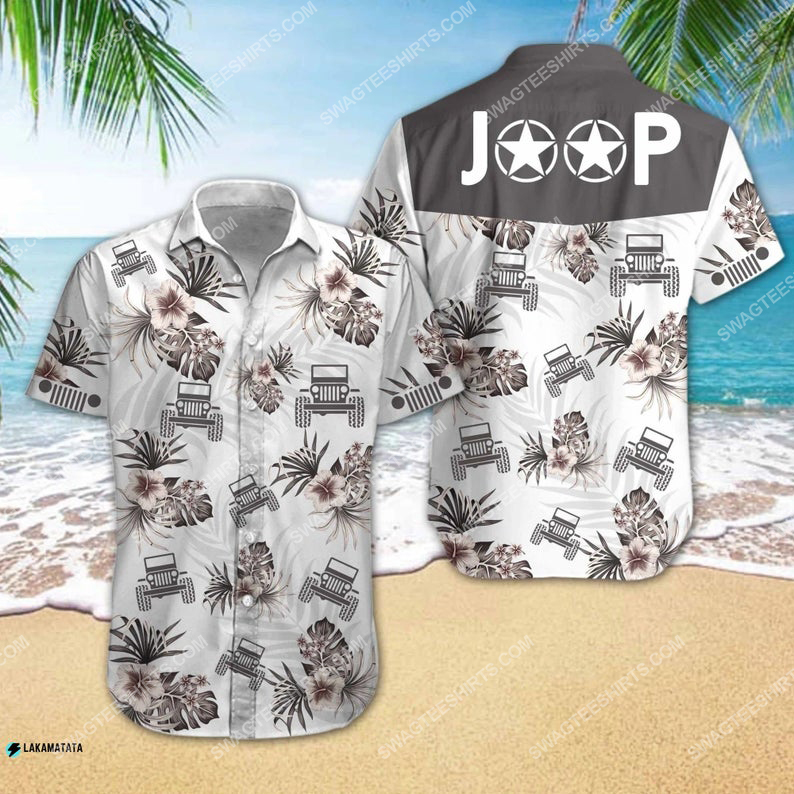 Tropical jeep car summer vacation hawaiian shirt 1