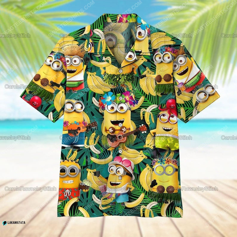 Tropical minions and banana summer vibe hawaiian shirt 1