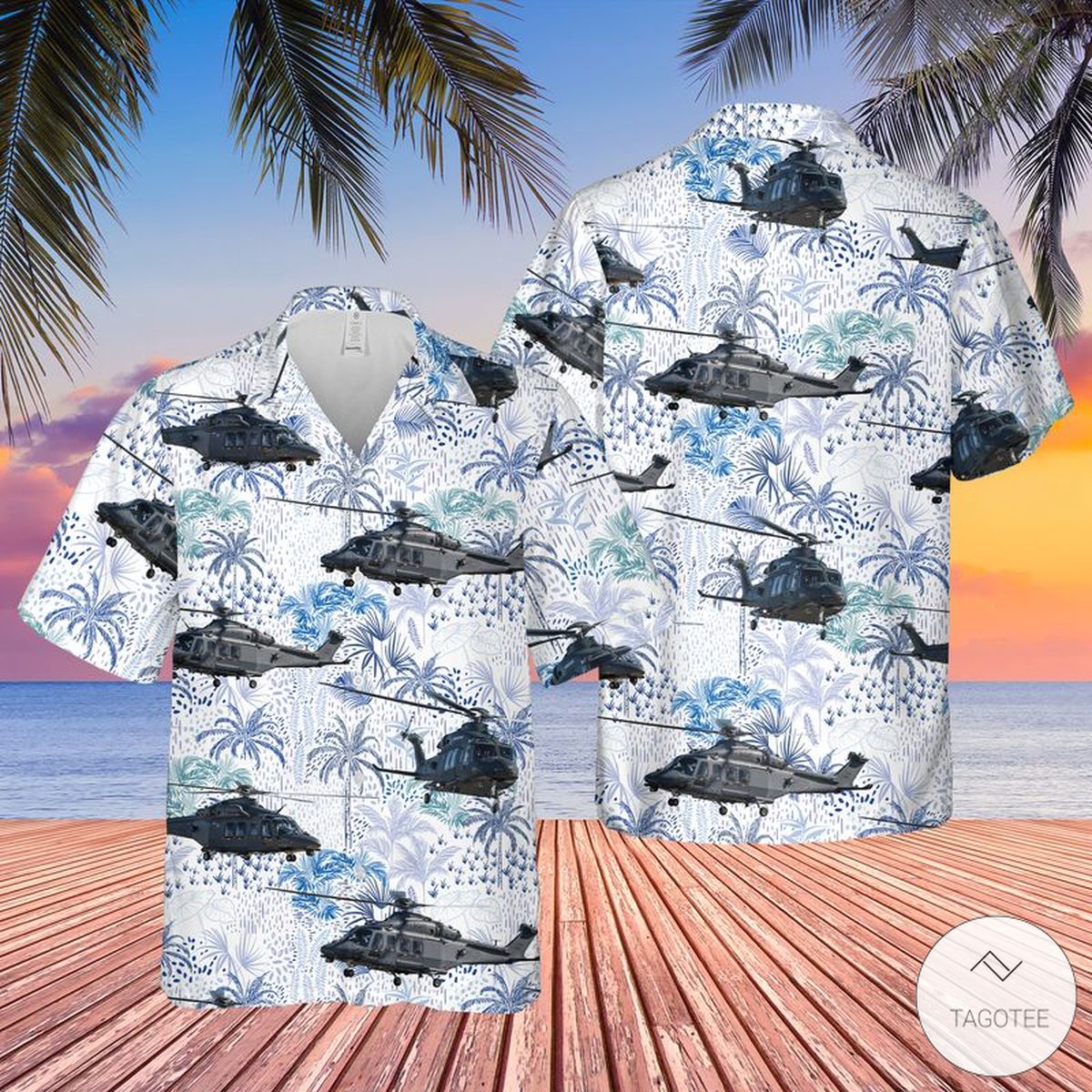 US Air Force Boeing MH 139 Grey Wolf Hawaiian Shirt Beach Shorts