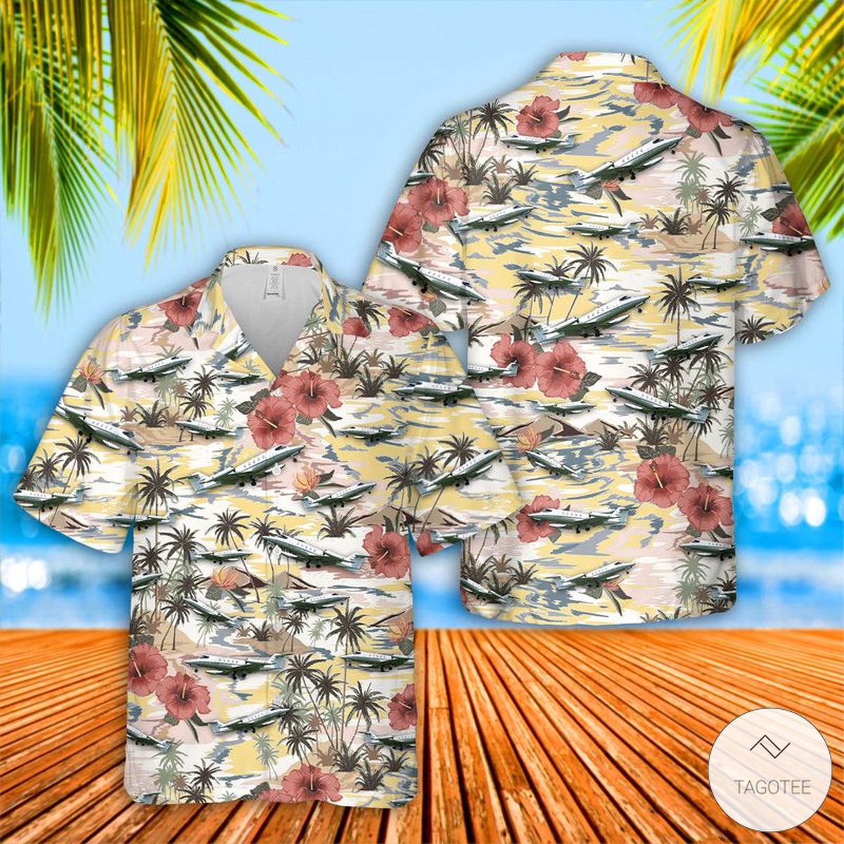 US Air Force Learjet 35 Hawaiian Shirt, Beach Shorts – TAGOTEE