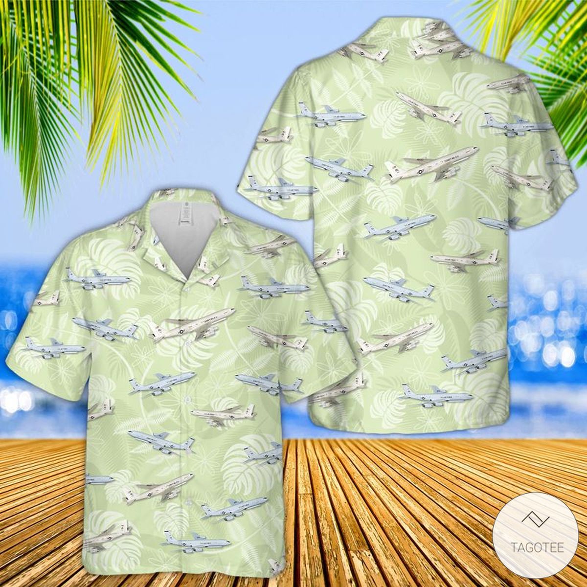 US Air Force Northrop Grumman E 8 Joint STARS Hawaiian Shirt Beach Short