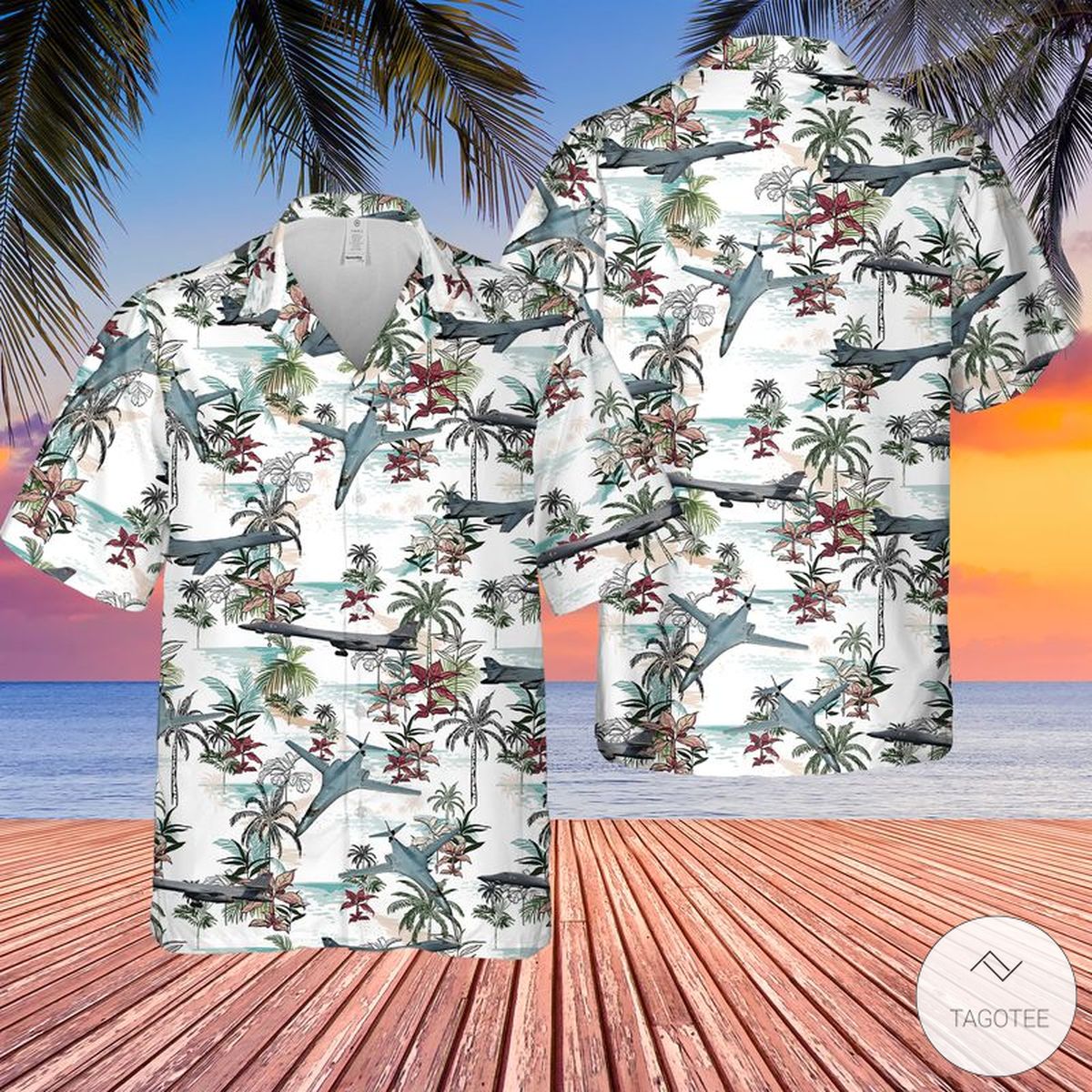 US Air Force Rockwell B 1 Lancer Hawaiian Shirt Beach Shorts