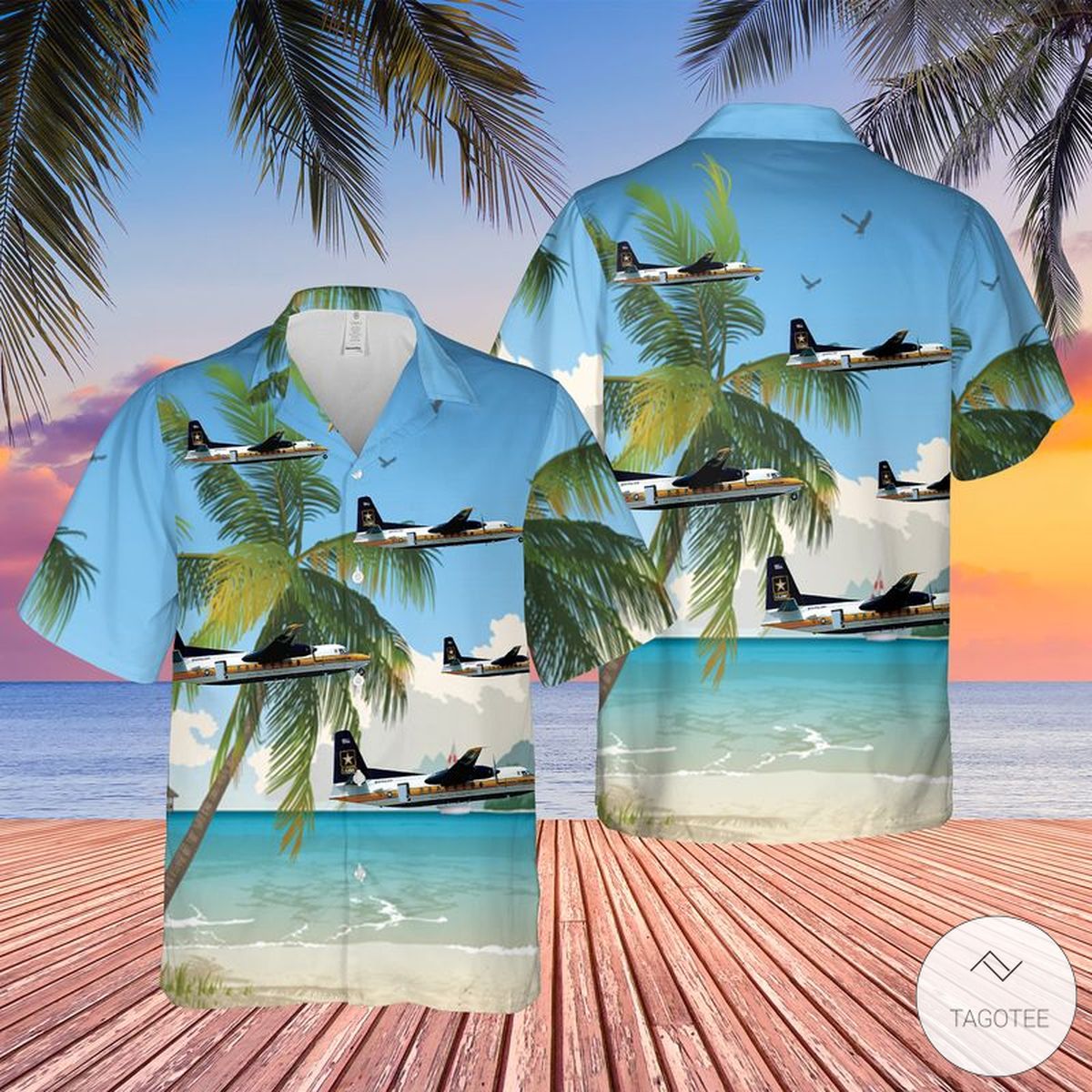 US Army Fokker C 31A Troopship Asuspine Hawaiian Shirt Beach Short