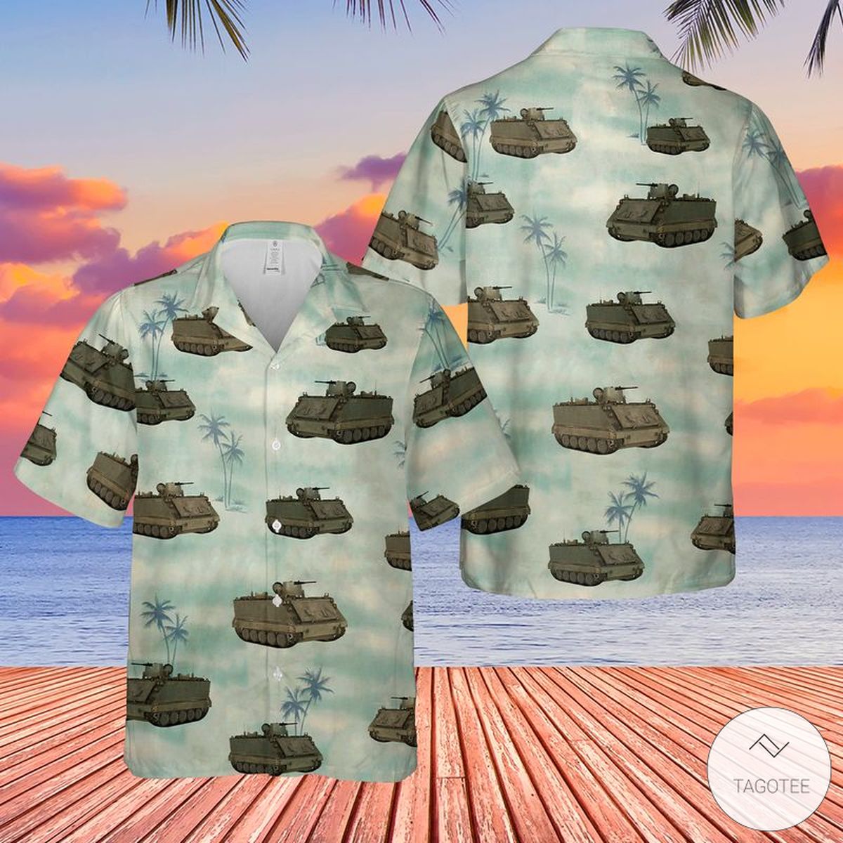 US Army M 113 Tank Hawaiian Shirt Beach Shorts