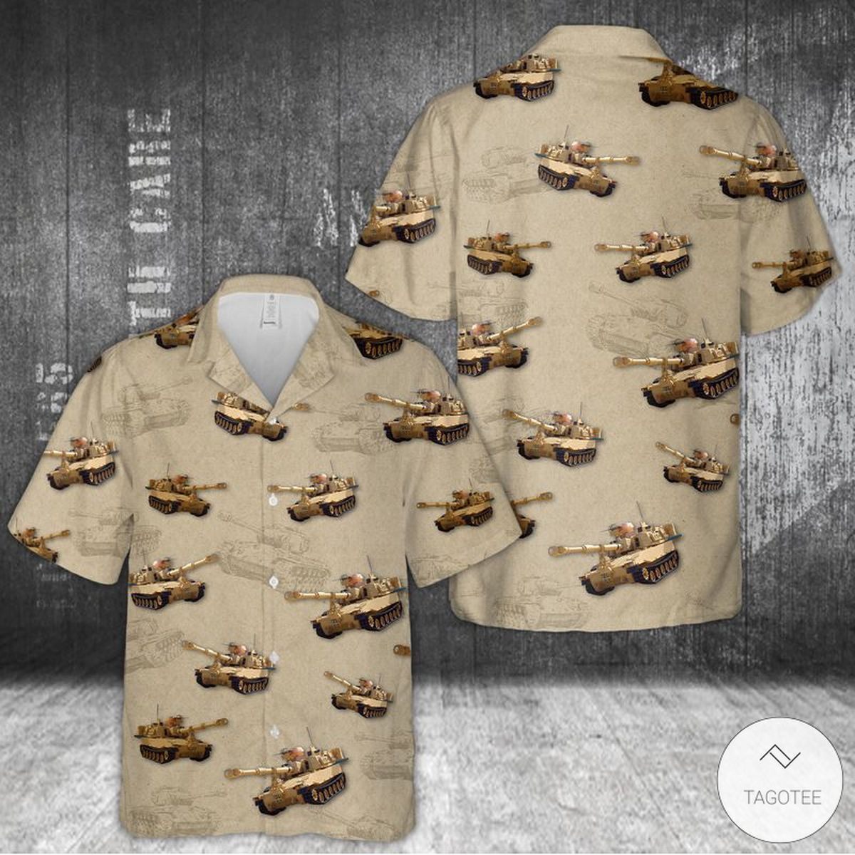 US Army M109 Paladin Tank Hawaiian Shirt Beach Shorts