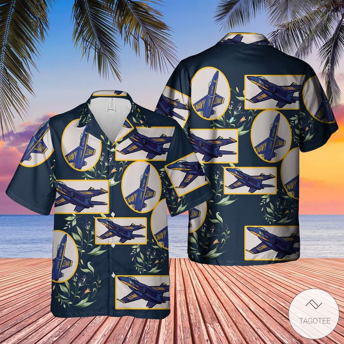 US Blue Angels USN Hawaiian Shirt Beach Shorts
