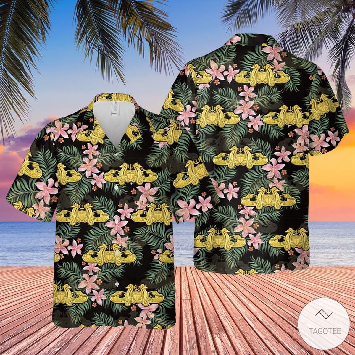 US Coast Guard Port Security Officer Hawaiian Shirt Beach Shorts