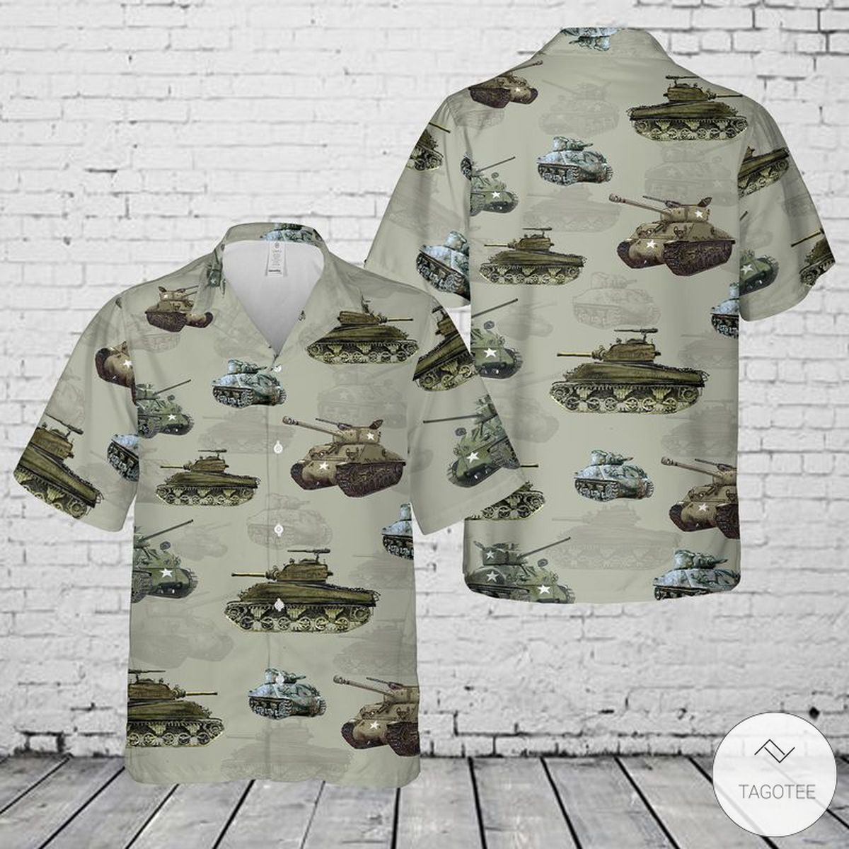 US Military M4 Sherman Tank Hawaiian Shirt, Beach Shorts – TAGOTEE