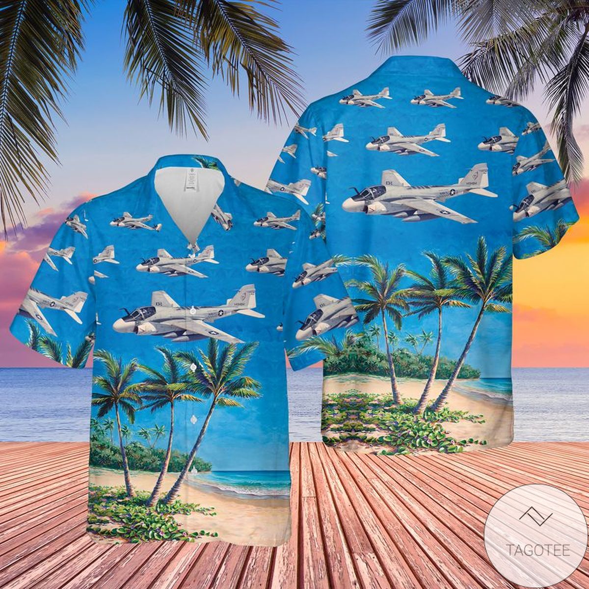 US Navy Grumman A 6 Intruder Hawaiian Shirt Beach Shorts