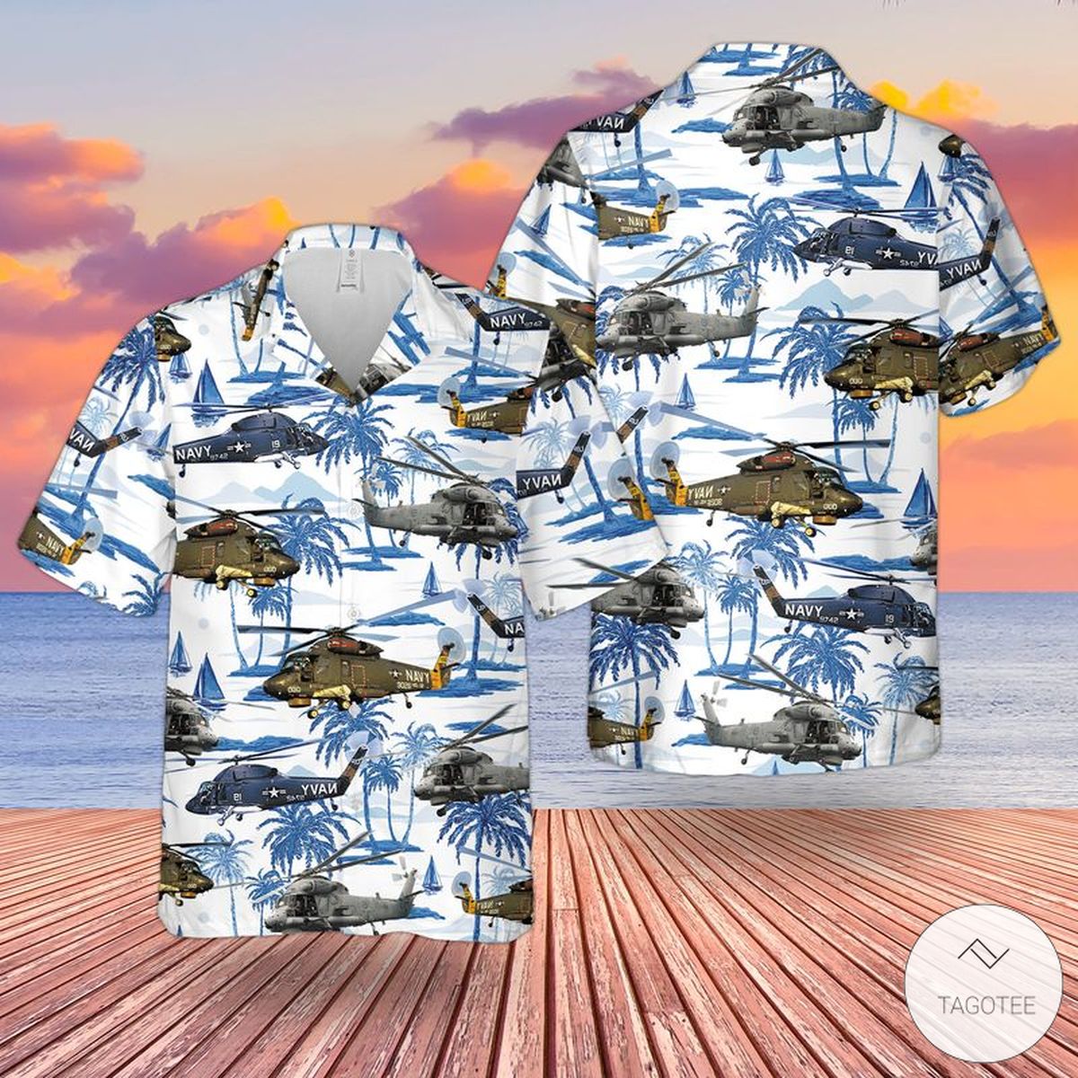 US Navy Kaman SH-2 Seasprite Hawaiian Shirt, Beach Shorts – TAGOTEE