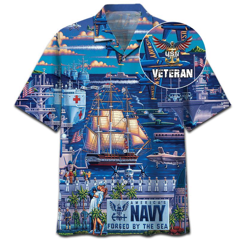 US Navy forget by the sea Hawaiian shirt 1