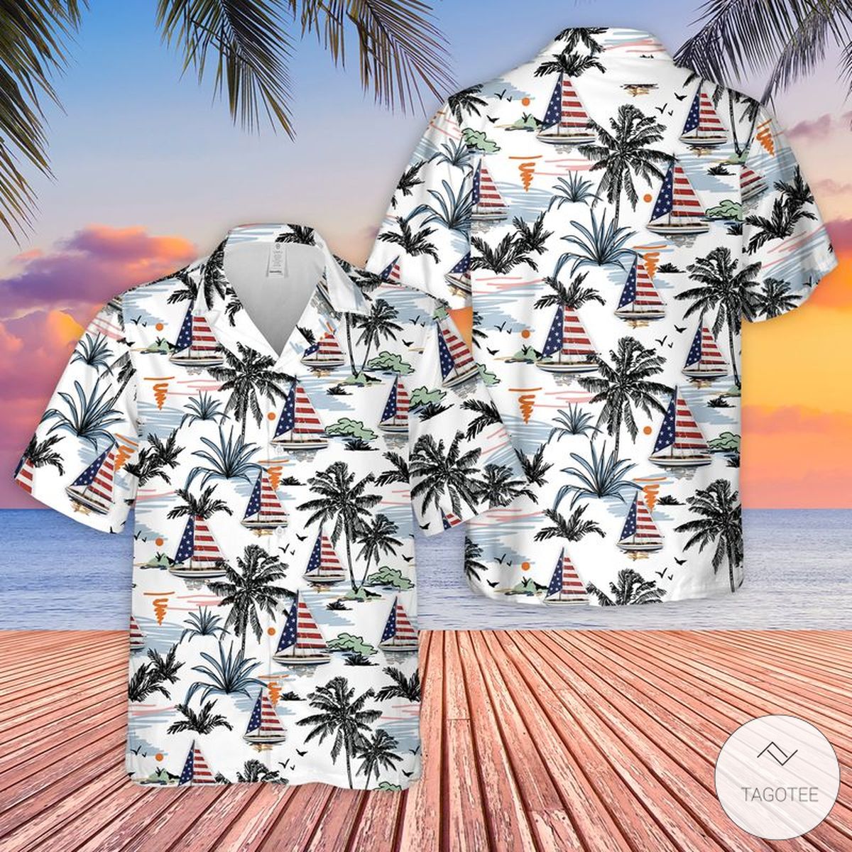 US Sailboat Hawaiian Shirt, Beach Shorts – TAGOTEE