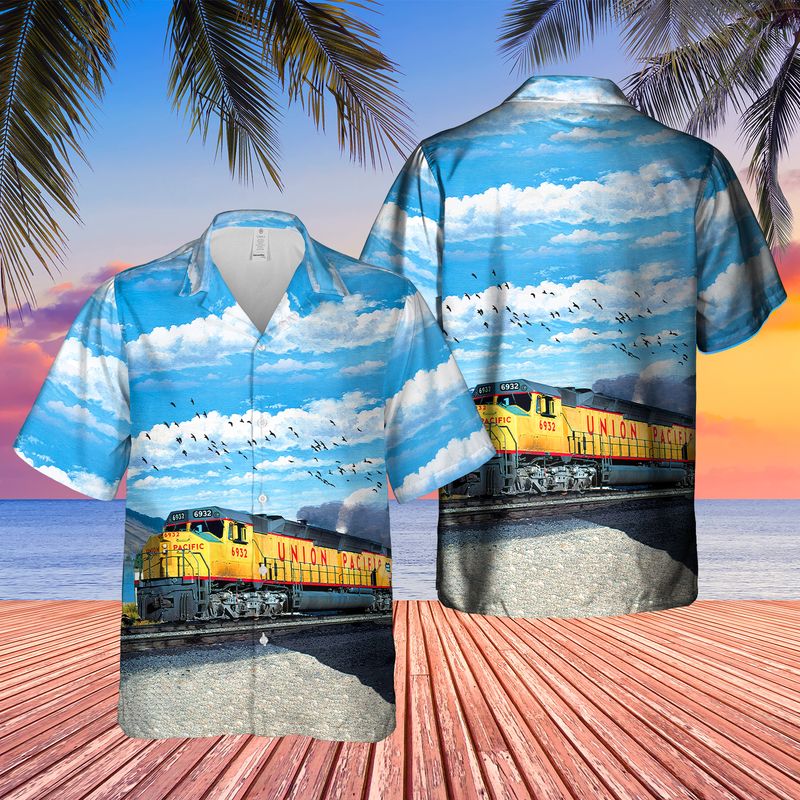 Union Pacific EMD DDA40X locomotive Hawaiian shirt