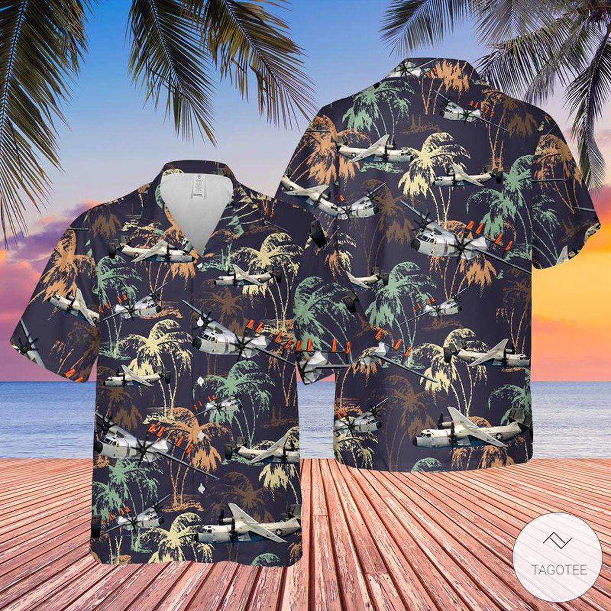 United States Navy Grumman C-2 Greyhound Aircraft Hawaiian Shirt, Beach Shorts – TAGOTEE