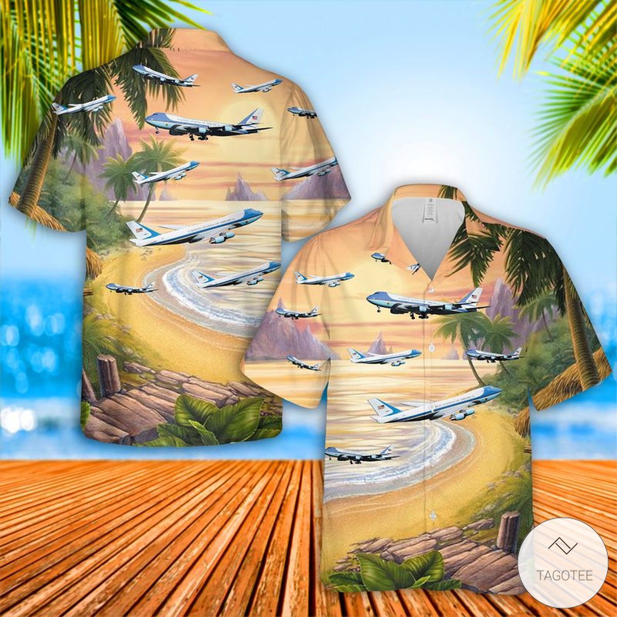 VC-25 Air Force One Hawaiian Shirt, Beach Shorts – TAGOTEE