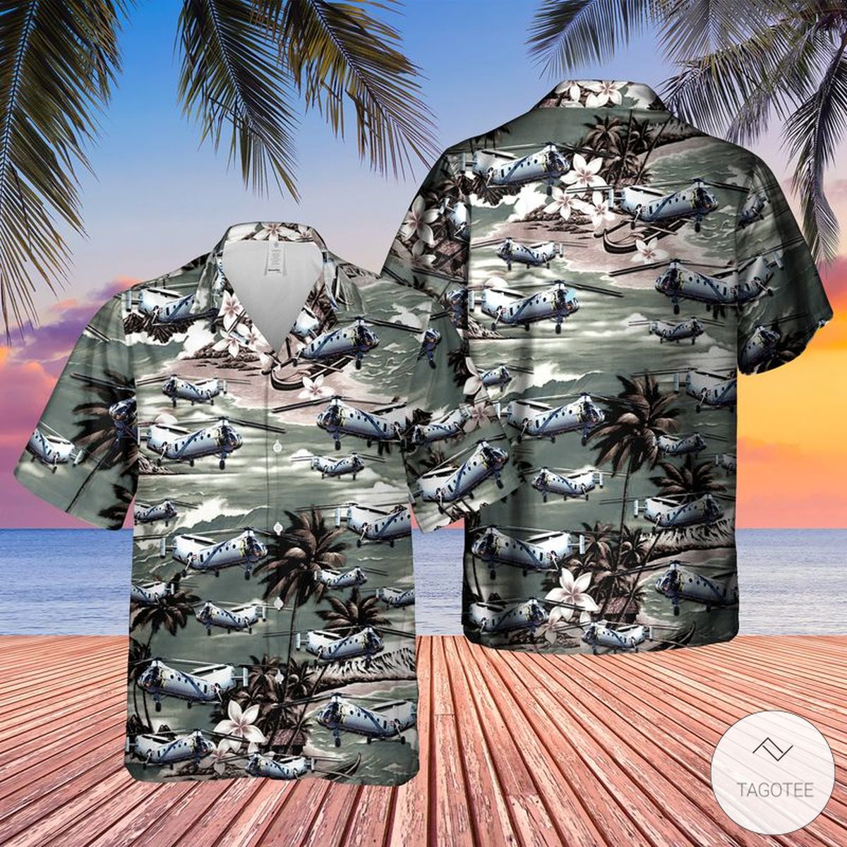 Vietnam Era Piasecki H-21 Helicopter Hawaiian Shirt, Beach Shorts – TAGOTEE