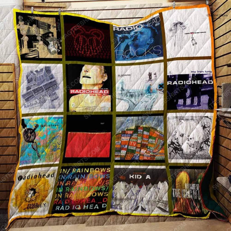 Vintage radiohead albums cover rock band full printing quilt 1