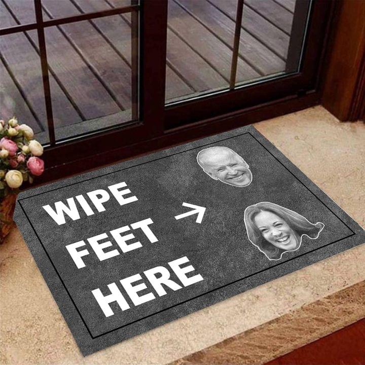 Wipe feet here Joe Biden Kamala Harris doormat