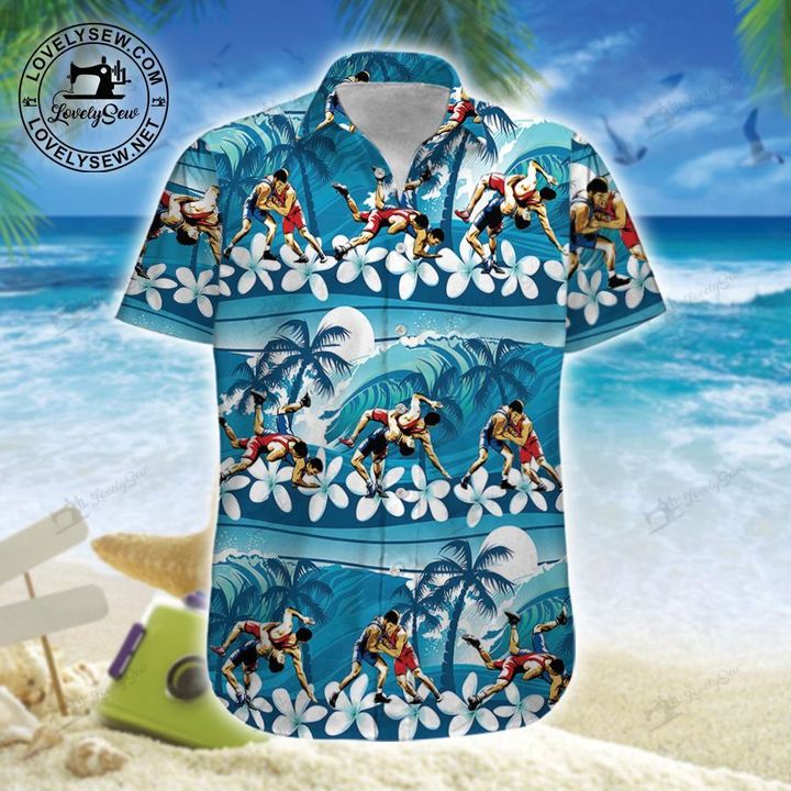 Wrestling hawaiian shirt, beach short – Teasearch3d 230721