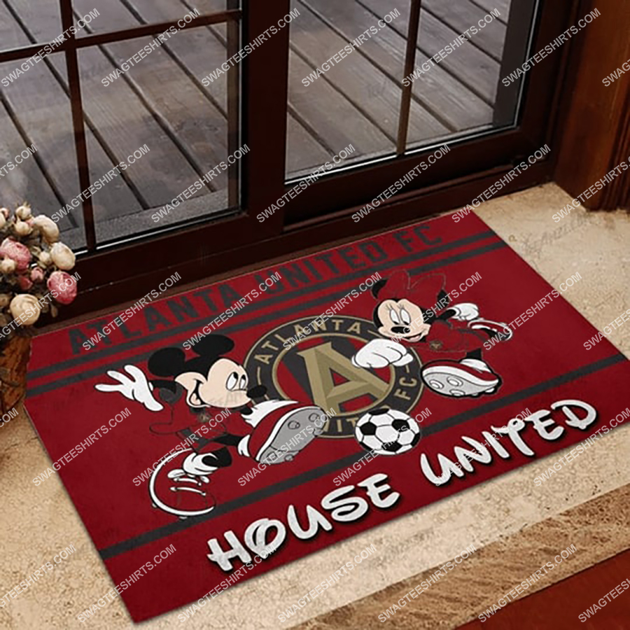[special edition] Atlanta united fc house united mickey mouse and minnie mouse doormat – maria