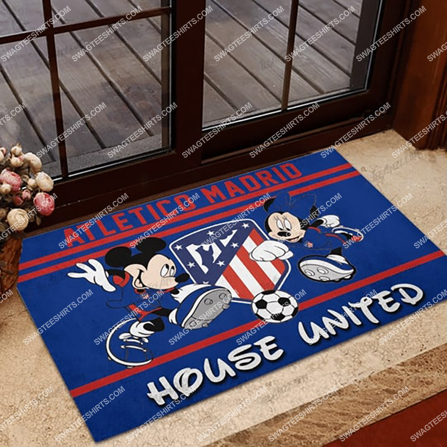 atletico madrid house united mickey mouse and minnie mouse doormat 1