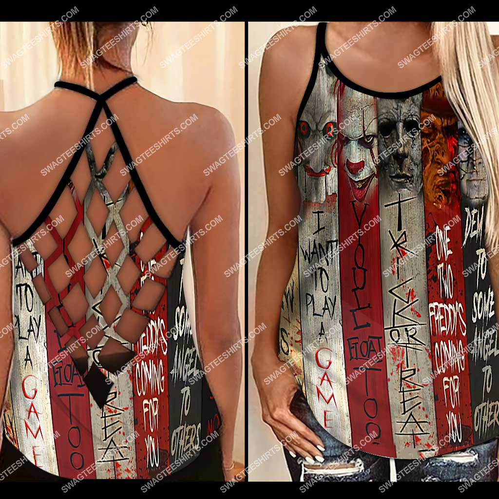 [special edition] Halloween horror movie characters cross tank top – Maria