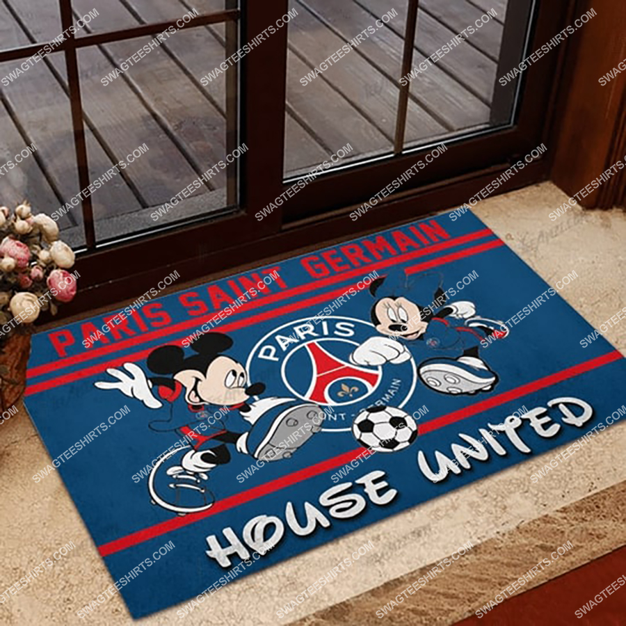 [special edition] Paris saint germain house united mickey mouse and minnie mouse doormat  – maria