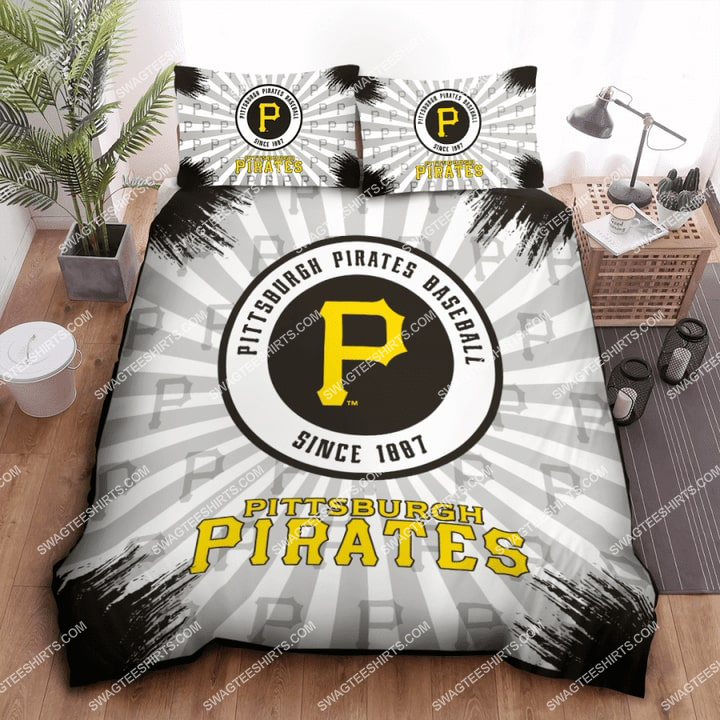 [special edition] Pittsburgh pirates baseball all over print bedding set – maria