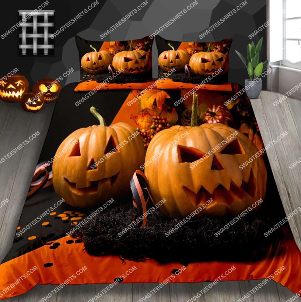 [special edition] The pumpkins happy halloween night full printing bedding set – maria
