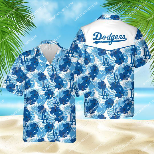 tropical los angeles dodgers mlb all over print hawaiian shirt 1